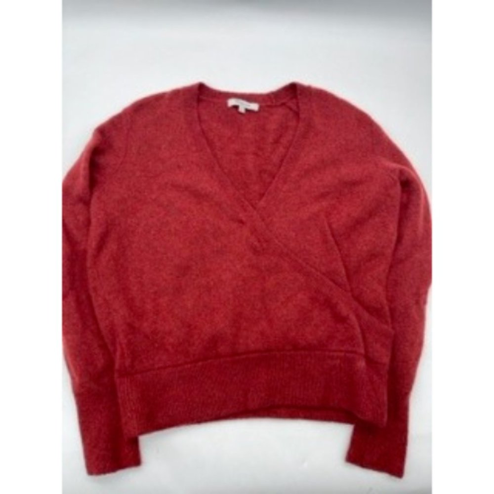 Madewell Sweater Women's Size Small Red Wrap V-Neck Long Sleeve Pullover